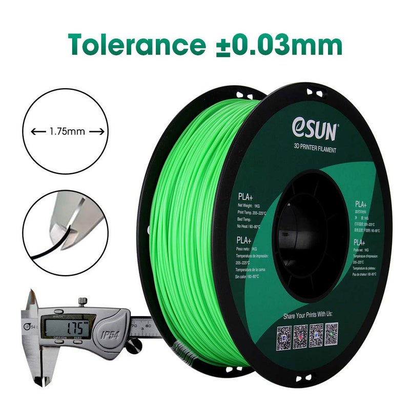 eSUN PLA PRO (PLA+) 3D Printer Filament, Dimensional Accuracy +/- 0.03mm, 1kg Spool, 1.75mm, Peak Green/Light Green, Pantone 359C - Image 4